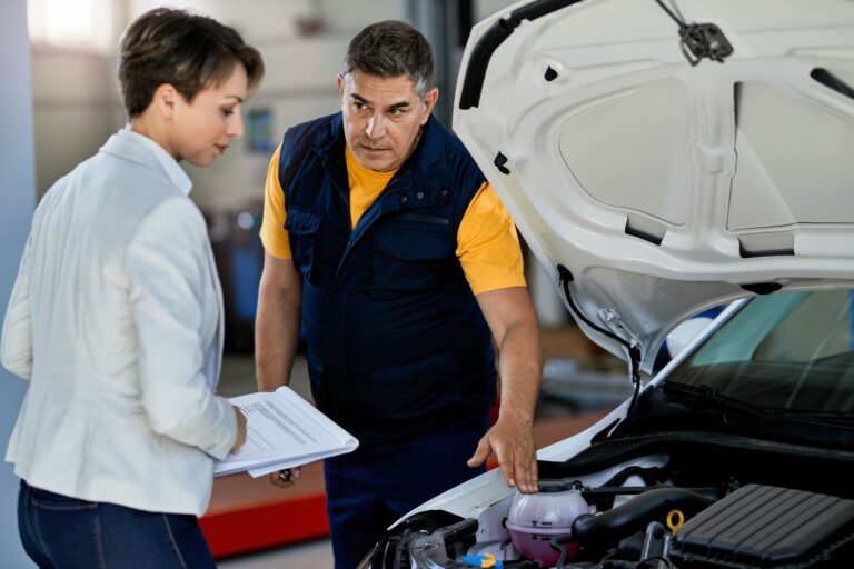 Automotive Dealer explaining customer