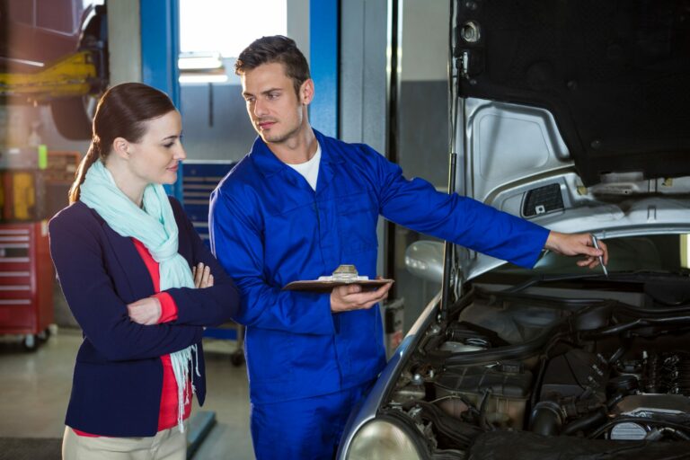 Automotive Dealer explaining customer